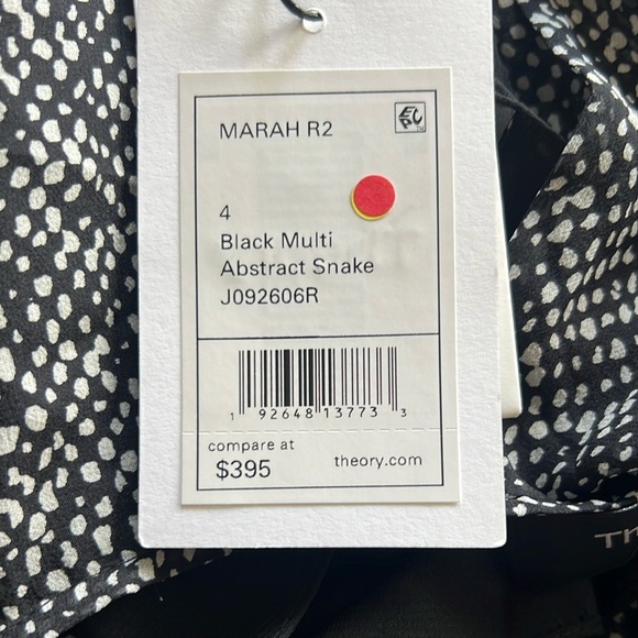 NWT Theory Marah Abstract Snake Print Silk Mini Dress - Picture 6 of 7